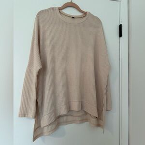 Cream Textured Knit Sweater
